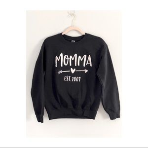 Personalized - Momma Est. 2009 Crew Neck Sweater